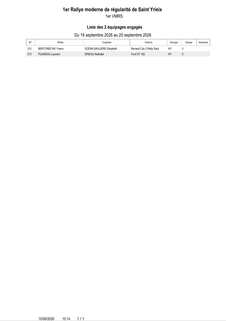 Liste engages VMRS